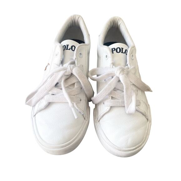Boy's Polo Ralph Lauren White Casual Sneakers Size 1 - Picture 2 of 10